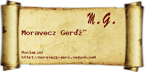 Moravecz Gerő névjegykártya